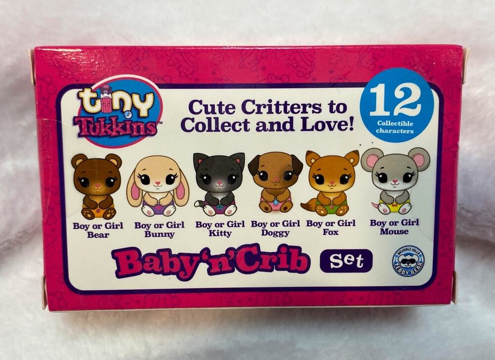 Tiny Tukkins Mystery Plush Baby n Crib 6pc Set (3 Boxes) Critter Doll NEW! 2019